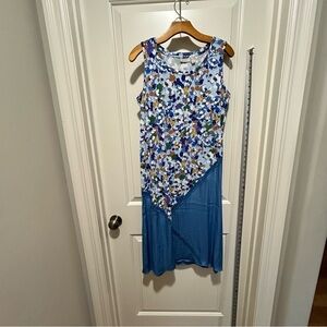 LOGO Lori Goldstein women’s size MP Vibrant Floral Sleeveless maxi Dress.  NWOT